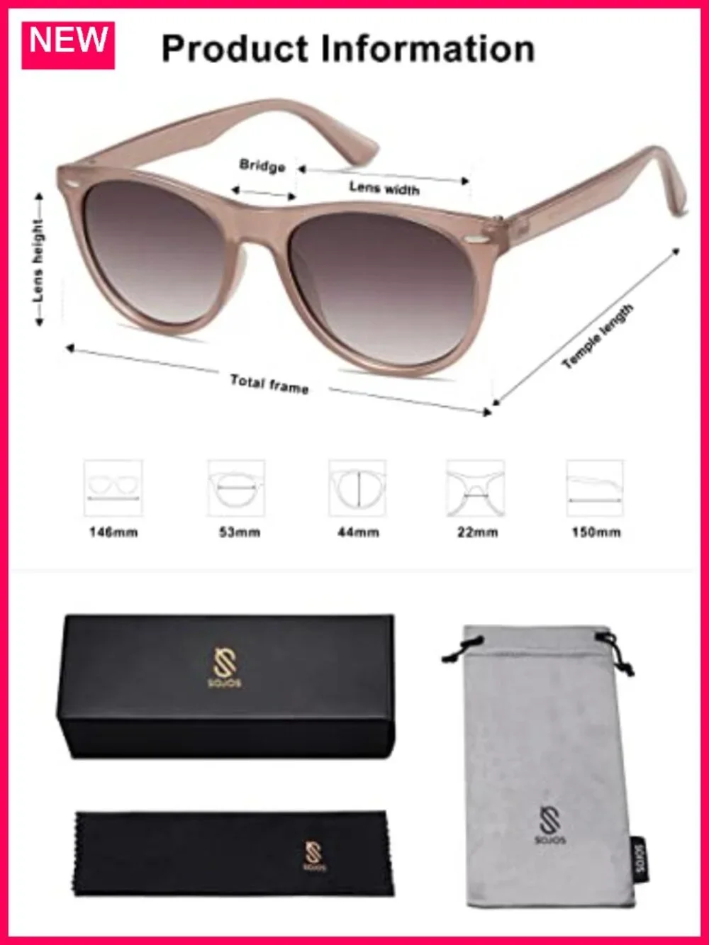 Polarized Sunglasses UV400 Oval TAC Lens Size 53mm